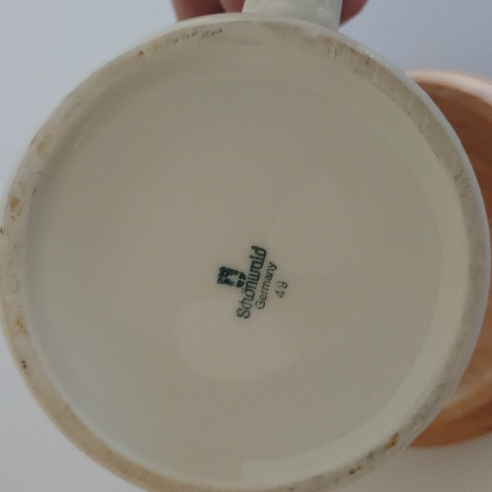 Vintage German Porcelain Beer Stein With Pewter Lid - Schönwald Germany - Picture 11 of 17